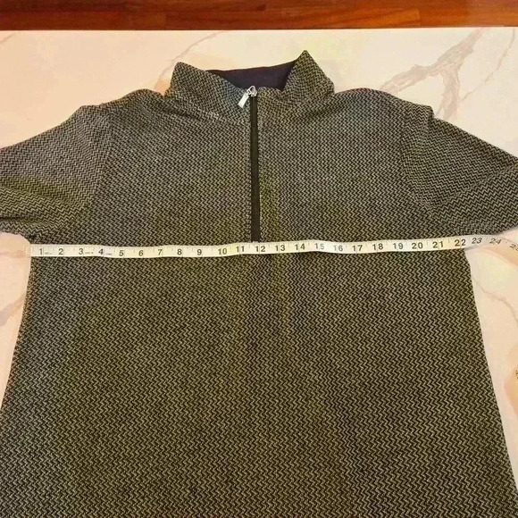 Tommy Bahama Mens 1/4 Zip Pullover Chevron Sweater Black Size Large - Picture 9 of 10